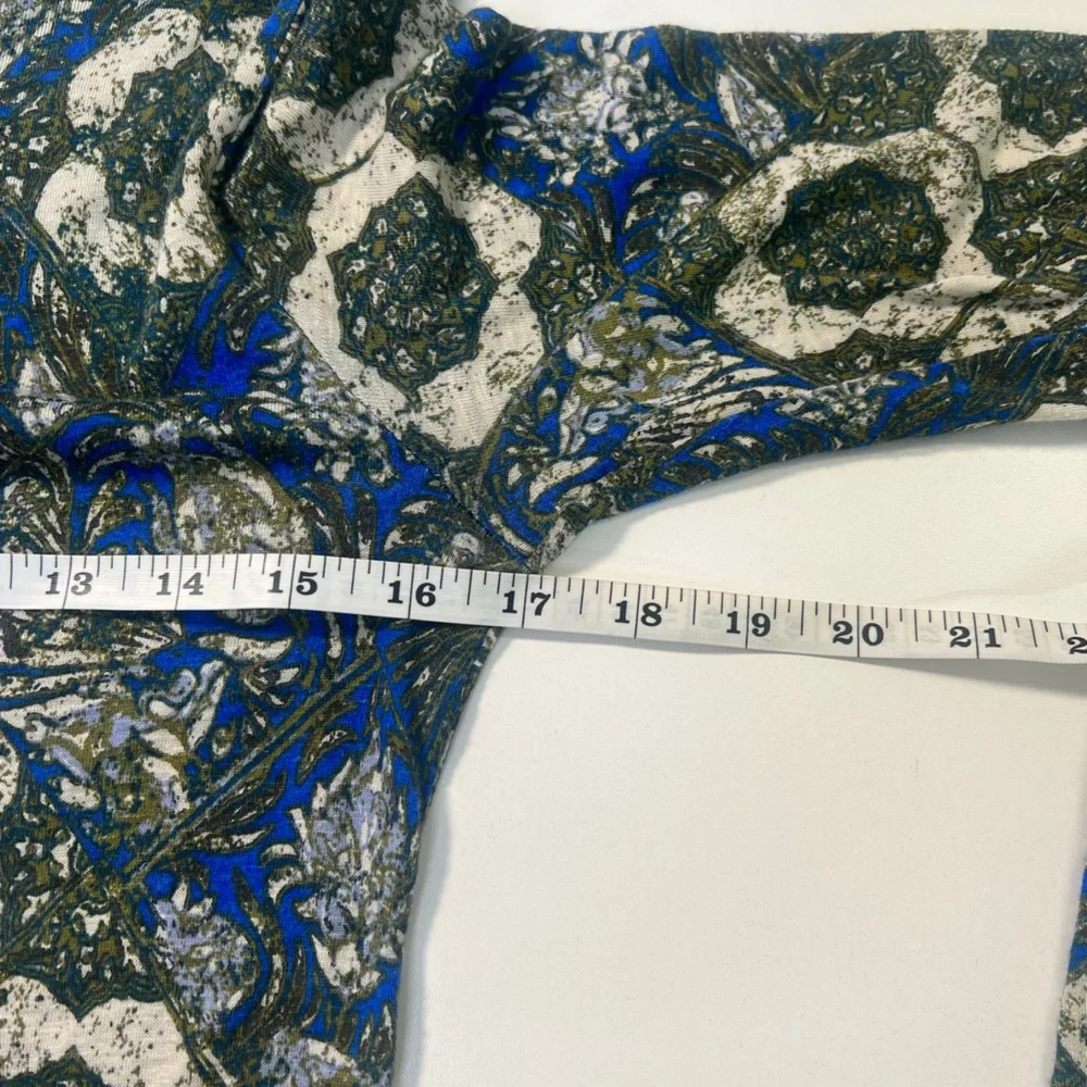 Free People Annabelle Mock Neck Tunic Dress in Cobalt Blue and Green Size Small - Picture 7 of 11